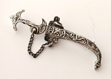 Broche ancienne marocaine argent couteau khanjar yatagan silver brooch knife