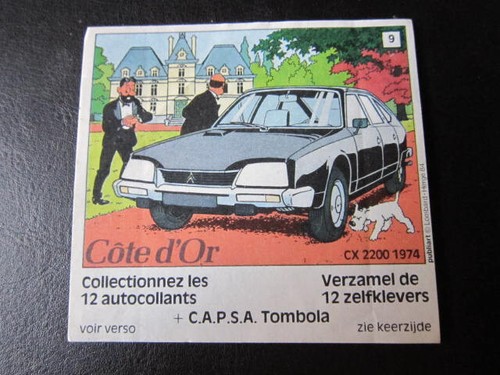 Tintin autocollant cote or - cote, d'or