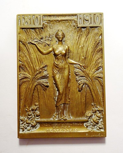 Médaille plaque en bronze - /,
