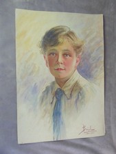 PORTRAIT A L'AQUARELLE, signé