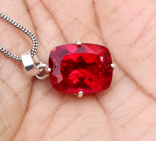 Pendentif rubis rouge - , naturel