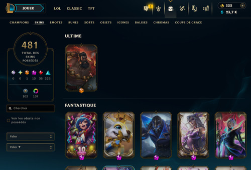 Compte league legends et - compte, of