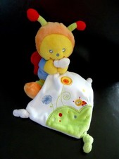 *.DOUDOU PELUCHE POMMETTE INTERMARCHE PAPILLON JAUNE ABEILLE MOUCHOIR BLANC TTBE