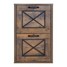 Classeur vertical à 2 tiroirs caisson pour bureau à domicile marron miel