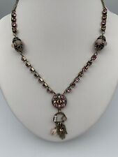 COLLIER FANTAISIE OXYDES 2 PERLES AJOUREES MAIN DE FATMA 28 GRAMMES W824