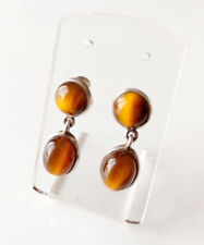 Boucle d'oreille en Oeil de Tigre et Argent 925