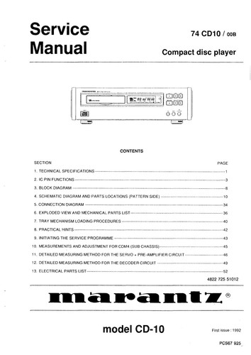 Service manuel instructions - service,