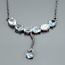 Collier topaze bleue naturelle