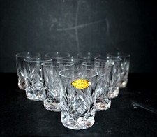 CRISTALLERIE LEMBERG Lot 10 verres shooter alcool rhum CRISTAL JUNON Chantilly
