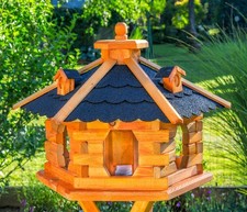 XXL Nichoir Villa / à Oiseaux Mangeoire Avec Lucarnes V16 Toit Foncé