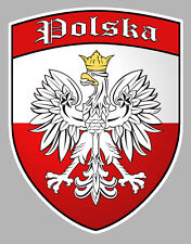 POLOGNE POLAND POLSKA BLASON BOUCLIER 10cmX8cm AUTOCOLLANT STICKER PB489