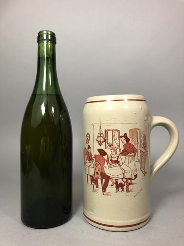 Ancienne chope bière grès - À,