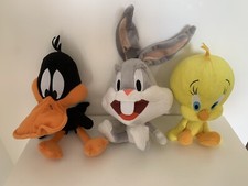 LOT DE 3 PELUCHES "BUGS BUNNY / TITI / DAFFY DUCK" / EXCELLENT ETAT