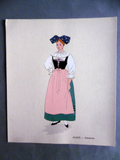 ALSACE STRASBOURG planche au POCHOIR / Aline KEIM costume régional 1930