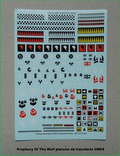 Warhammer 40000 Prophecy Of The Wolf Planche de tranferts ORKS