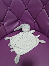 Doudou  ours plat blanc gris étoiles grises bonnet Nicotoy DOUX
