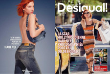 PUBLICITE ADVERTISING DESIGUAL! HARI NEF HOLLYWOOD GLAMOUR MODE,  2 PAGES