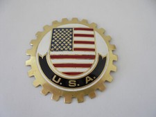 Plaque de calandre émaillée 75mm Badge Automobile Club USA Etats Unis C1