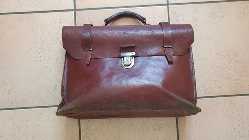 Cartable ancien cuir - cartable, en