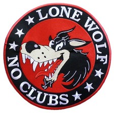 Backpatche patch Lone Wolf No Club grand écusson patche dorsal dos grande taille