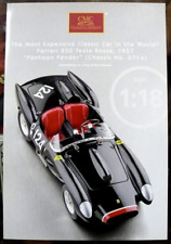 1/18 : CMC PROSPECTUS  DE VENTE 1 FEUI. RECTO VERSO FERRARI 250 TESTA ROSSA 1957