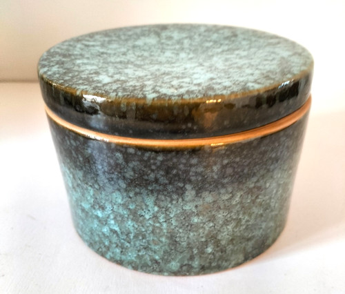Boîte céramique turquoise - boîte, en