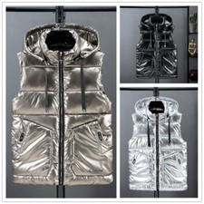Hommes Brillant Gilet Parka