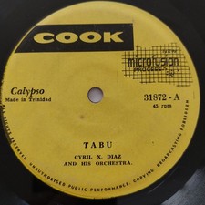Cyril X. Diaz & His Orchestra  "Tabu" Cook 45 Calypso Rare mp3