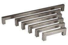 Poignée D'Armoire Inox en Étrier Mat Brossé 14 X 14 MM Carré Long Cuisine