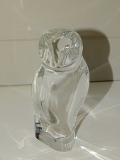 -JOLIE CHOUETTE CRISTAL BACCARAT Moderniste signée presse papier déco XXe D