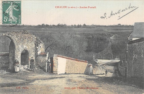 Cpa chalou ancien portail - 91,