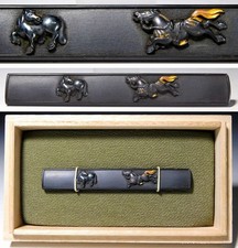 Kyo-Goto School High Grade Horses Design 小柄 Kozuka Edo original tsuba antique