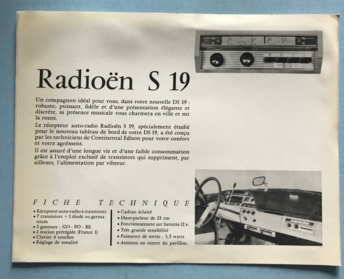 Radio citroen 1965 pub - citroen, 19