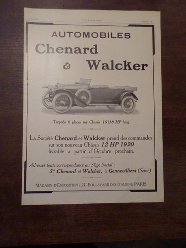 Publicité ancienne 1919 - ,