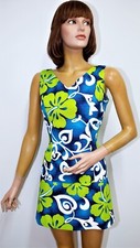 Vintage 60s ROYAL HAWAIIAN Hibiscus Floral Tunic Dress size 8 made in Hawaii