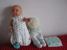 bb  BERJUSA 35 CM EN BELLE GRENOUILLERE FAITE MAIN EN FIBRE DE BAMBOU + DOUDOU