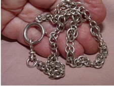 ancienne chaine de montre à gousset argent massif châtelaine 19ème 17,62g