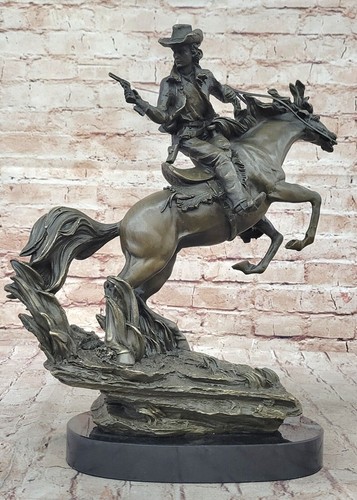 Bronze marbre statue western - bronze,