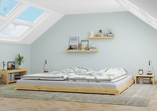 Lit futon extra-plat 180x200 en pin laqué Lit matrimonial