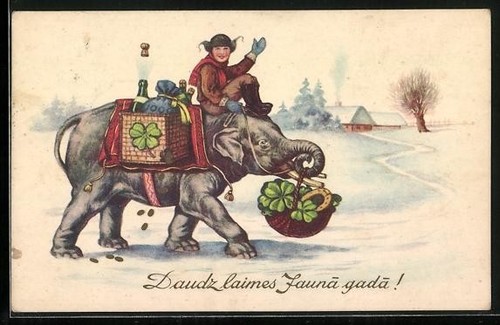 Carte postale éléphant