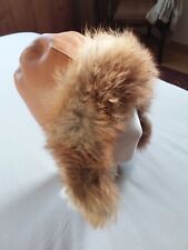 Chapka en cuir beige, ave