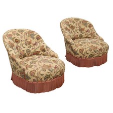 Fauteuils Anciens Noyer Tissu