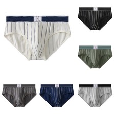 Caleçon Confortable Rayé U Convexe Slip Homme Sexy Lingerie Coton