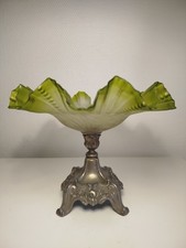 Centre De Table verre et métal, Coupelle Art Nouveau