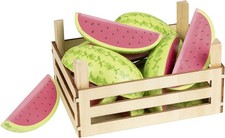 Accessoires cuisine - Pastéques dans cagette en bois