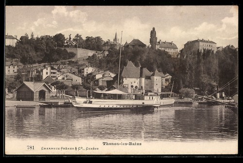 Cpa thonon les bains bateau - thonon-les-bains,,