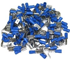 COSSES ELECTRIQUES DOUBLES BLEUES 6.3 - SACHET DE 50 COSSES