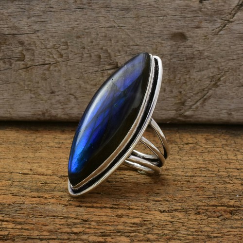Bague labradorite argent - labradorite, en