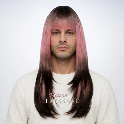 Perruque homme lisse - cm, —