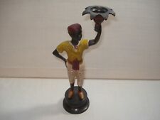 Statuette Nubien Bougeoir Bronze Peint